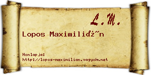 Lopos Maximilián névjegykártya